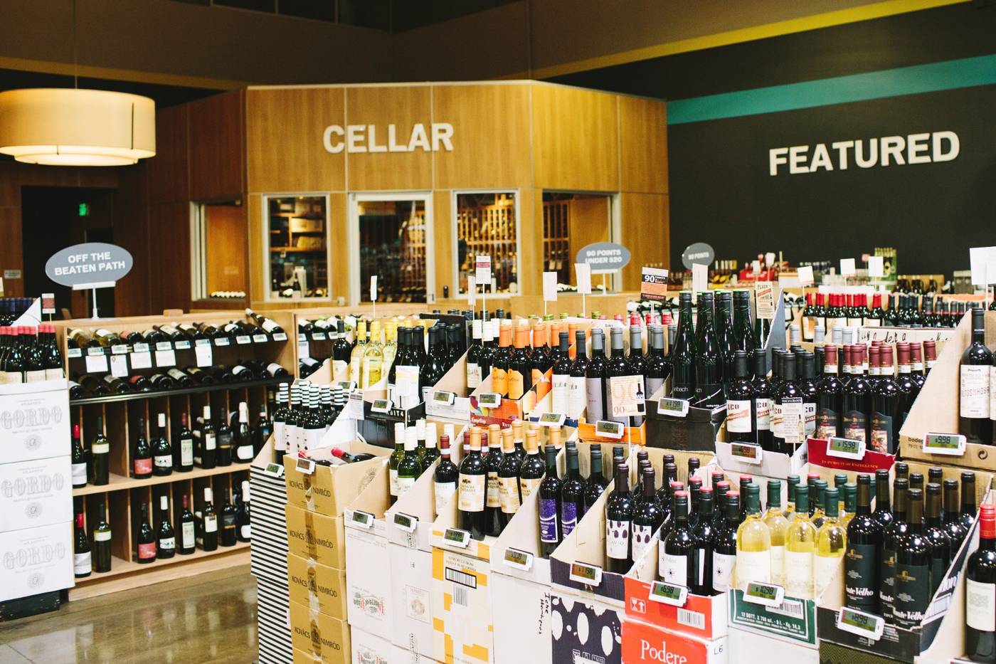 The wine cellar section of a real mPower customer store